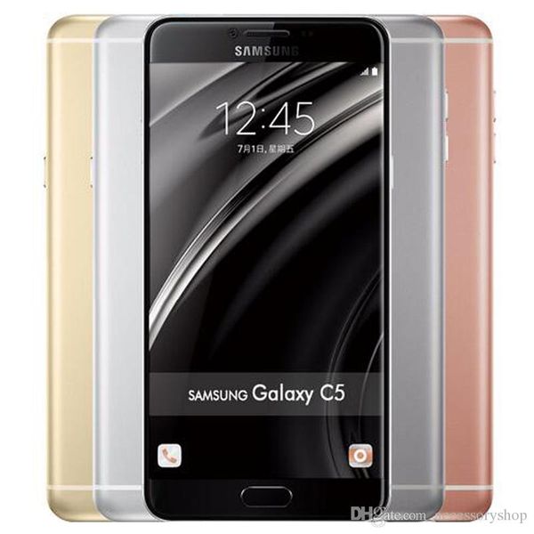 

Восстановленный Оригинального Samsung Galaxy C5 C5000 Dual SIM 5,2 дюйма окт сердечник 4 Гб RAM 32 / 1шт 64GB ROM 16MP 4G LTE Android смартфон Free DHL