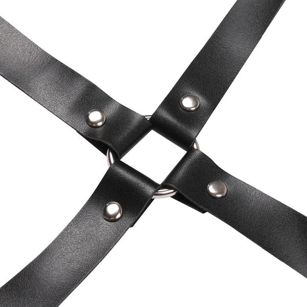 women pu leather adjustable body chest harness bondage x-shaped back with buckles and o-rings, White
women pu leather adjustable body chest harness bondage x-shaped back with buckles and o-rings, White