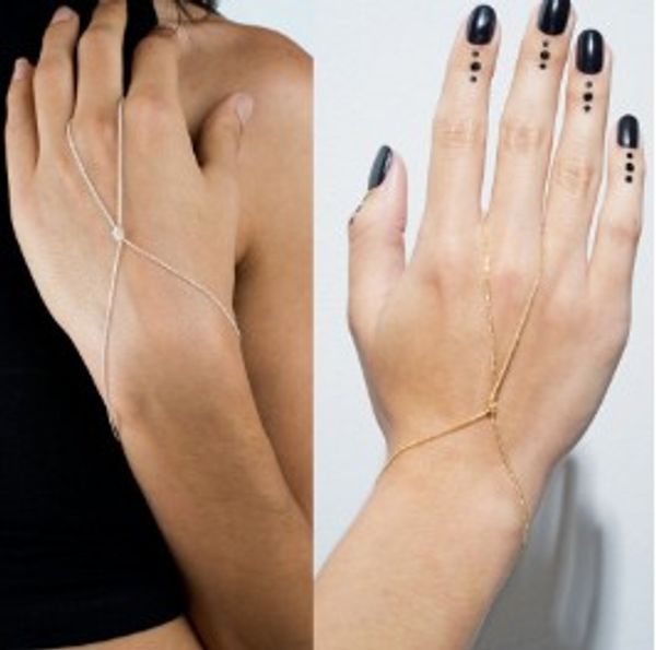 simple harness hand chain girls /ladies bangle slave chain gold/sliver tone hand bracelets finger ring bracelets, Black
simple harness hand chain girls /ladies bangle slave chain gold/sliver tone hand bracelets finger ring bracelets, Black