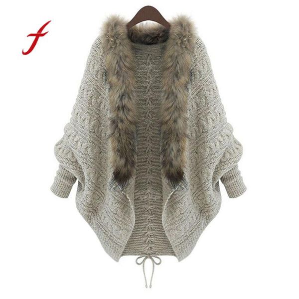 feitong quality cardigans loose fur collar sweater for women keep warm jumper batwing sleeve knitted cardigan fur collar coat, White;black
feitong quality cardigans loose fur collar sweater for women keep warm jumper batwing sleeve knitted cardigan fur collar coat, White;black