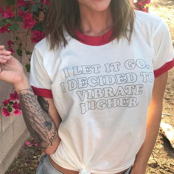 i let it go i decided to vibrate higher letter print women causal graphic t shirt woman tumblr t-shirts ringer tees shirts, White
i let it go i decided to vibrate higher letter print women causal graphic t shirt woman tumblr t-shirts ringer tees shirts, White