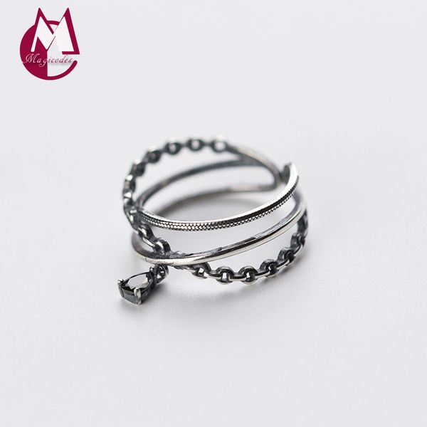 three layers vintage snake line link chain design adjustable black zircon ring 100% 925 sterling thai silver women jewelry, Golden;silver
three layers vintage snake line link chain design adjustable black zircon ring 100% 925 sterling thai silver women jewelry, Golden;silver