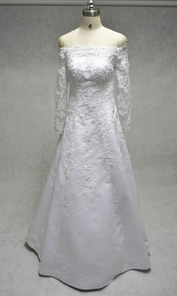 royal design detachable train long sleeve wedding dress off shoulder beaded lace a line bridal gowns custom size, White
royal design detachable train long sleeve wedding dress off shoulder beaded lace a line bridal gowns custom size, White