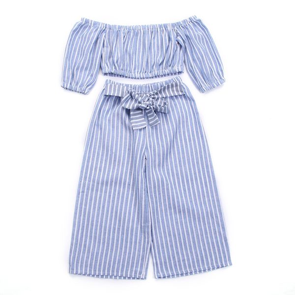 new casual baby kids girls clothes off-shoulder long sleeve t-shirt loose stripe bowknot pants outfits set, White
new casual baby kids girls clothes off-shoulder long sleeve t-shirt loose stripe bowknot pants outfits set, White