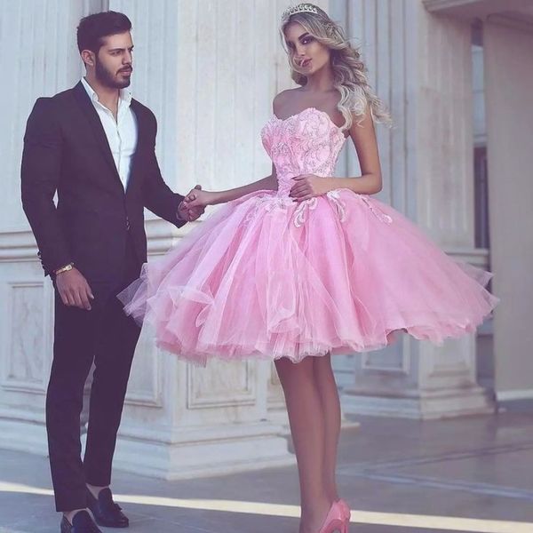 glamorous fluffy ball gown homecoming dresses beads lace appliques sweetheart knee length tulle prom dress knee length party cocktail dress, Black
glamorous fluffy ball gown homecoming dresses beads lace appliques sweetheart knee length tulle prom dress knee length party cocktail dress, Black