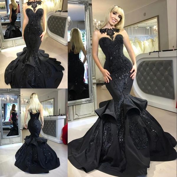 2018 black arabic dubai mermaid prom dresses long jewel neck beaded sequined ruffles evening gowns formal dress yousef aljasmi evening wear, Black;red
2018 black arabic dubai mermaid prom dresses long jewel neck beaded sequined ruffles evening gowns formal dress yousef aljasmi evening wear, Black;red