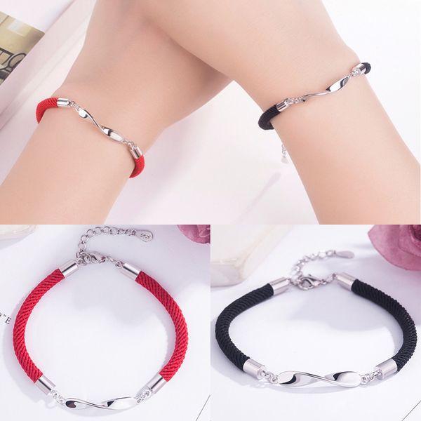 new fashion silver alloy black red thread lovers bracelet bangles romantic couples gifts students birthday gift jewelry, White
new fashion silver alloy black red thread lovers bracelet bangles romantic couples gifts students birthday gift jewelry, White
