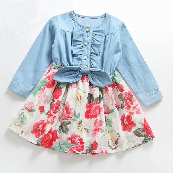 baby long sleeve denim patchwork day dress pleated little girls dresses kids cotton spring floral dress 18080703, Red;yellow
baby long sleeve denim patchwork day dress pleated little girls dresses kids cotton spring floral dress 18080703, Red;yellow