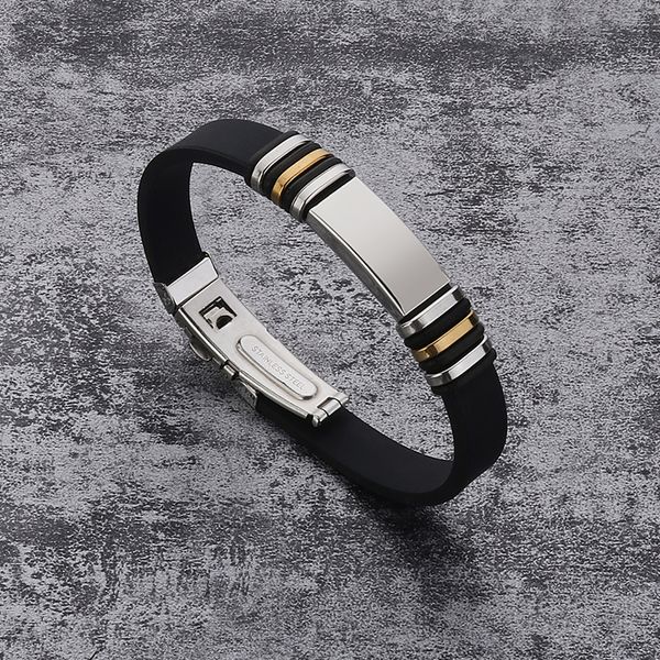 2017 personalized silicone bracelet custom engraved stainless steel silicone bracelets mens hand jewelry bracelets wrist band, Golden;silver
2017 personalized silicone bracelet custom engraved stainless steel silicone bracelets mens hand jewelry bracelets wrist band, Golden;silver