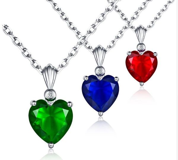 fashion sterling silver emerald necklace sapphire pendant ruby jewelry heart necklaces & pendants for women silver 925
fashion sterling silver emerald necklace sapphire pendant ruby jewelry heart necklaces & pendants for women silver 925