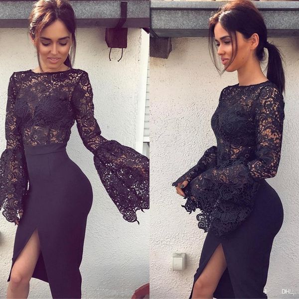 elegant black corset lace tea length cocktail dresses long sleeve front slit formal part cocktail robes de cocktail vintage evening dresses
elegant black corset lace tea length cocktail dresses long sleeve front slit formal part cocktail robes de cocktail vintage evening dresses