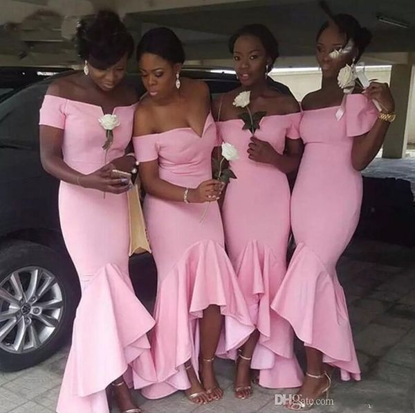 pink satin mermaid bridesmaid dresses high low saudi arabic off the shoulder mermaid maid of honor dress gown robes de demoiselle d'hon, White;pink
pink satin mermaid bridesmaid dresses high low saudi arabic off the shoulder mermaid maid of honor dress gown robes de demoiselle d'hon, White;pink