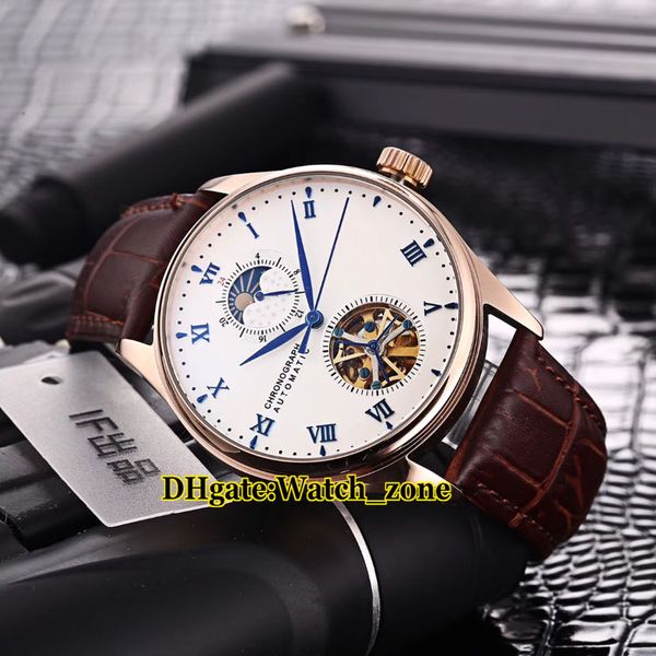 New Portugieser White Dial Automatic Moon Phase Tourbillon Mens Watch Rose Gold Leather Strap High Quality Wristwatches 42mm
New Portugieser White Dial Automatic Moon Phase Tourbillon Mens Watch Rose Gold Leather Strap High Quality Wristwatches 42mm