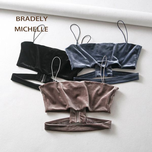 bradely michelle 2018 women's crop velvet camis sleeveless short bar with zipper, White
bradely michelle 2018 women's crop velvet camis sleeveless short bar with zipper, White