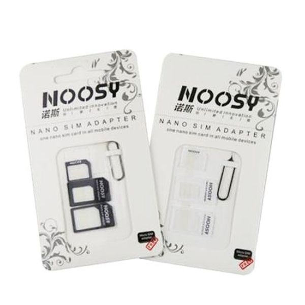 4in1 noosy nano sim card adapter + micro sim cards adapter + standard sim card adapter with eject pin for iphone samsung 2000pcs/lot
4in1 noosy nano sim card adapter + micro sim cards adapter + standard sim card adapter with eject pin for iphone samsung 2000pcs/lot