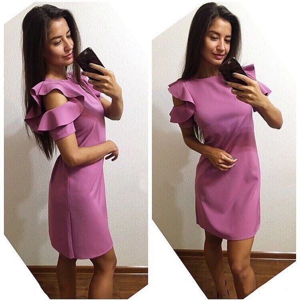 2018 new trend purple women straight slim dress vestidos summer o-neck ruffles short sleeve beach casual party dresses plus size, White;black
2018 new trend purple women straight slim dress vestidos summer o-neck ruffles short sleeve beach casual party dresses plus size, White;black