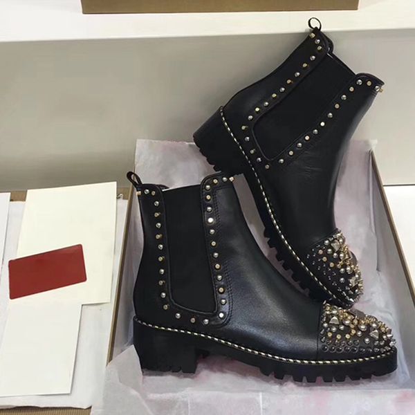 new brand women boots genuine leather designer shoes luxury red bottom heels shoes studded spikes party winter women flat aankle boots w2, Black
new brand women boots genuine leather designer shoes luxury red bottom heels shoes studded spikes party winter women flat aankle boots w2, Black