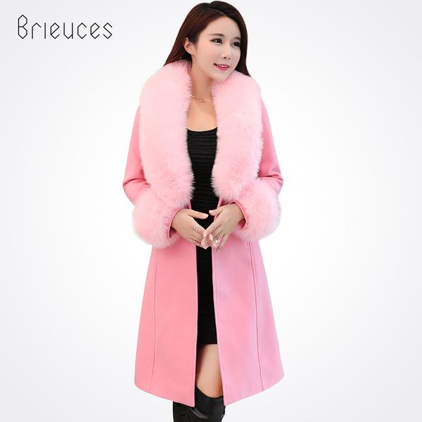 brieuces 2017 winter coat women new medium-long female overcoat sashes fur collar hooded women's wool warm coat lovely outerwear, Black
brieuces 2017 winter coat women new medium-long female overcoat sashes fur collar hooded women's wool warm coat lovely outerwear, Black