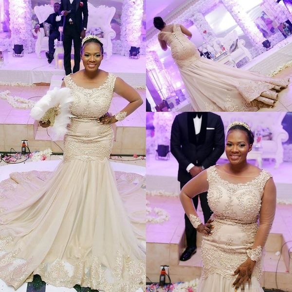 south african nigerian wedding dresses with long sleeve 2018 champagne luxury crystal beaded indian plus size trumpet lace wedding gown, White
south african nigerian wedding dresses with long sleeve 2018 champagne luxury crystal beaded indian plus size trumpet lace wedding gown, White