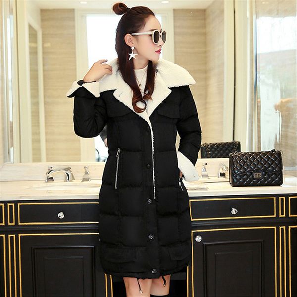 winter women cotton jacket casual hooded ladies medium long section quality s-2xl thick warm parkas female loose overcoat vs082, Black
winter women cotton jacket casual hooded ladies medium long section quality s-2xl thick warm parkas female loose overcoat vs082, Black