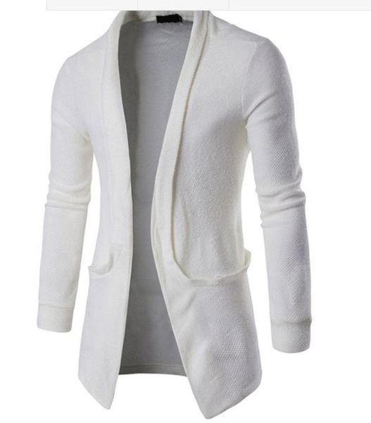 send 2018 winter new style men's long cardigan slim knit fashion sweater, White;black
send 2018 winter new style men's long cardigan slim knit fashion sweater, White;black