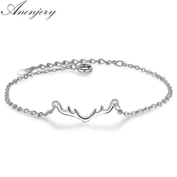 anenjery brand simple fashion elk antlers bracelet for women girl chritmas gift 925 sterling silver jewelry pulseira s-b191, Black
anenjery brand simple fashion elk antlers bracelet for women girl chritmas gift 925 sterling silver jewelry pulseira s-b191, Black