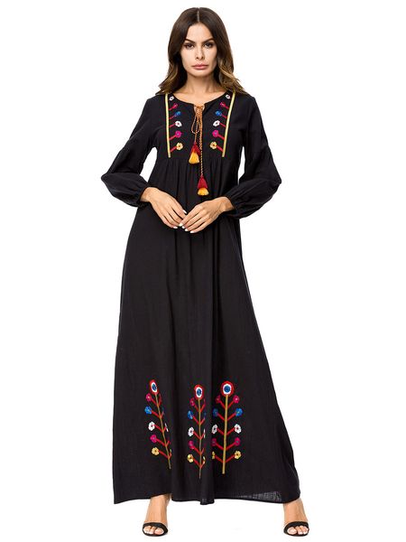 187208 muslim women long-sleeved embroidered robe autumn big yard new fashion dress female arabian abaya vestidos mujer plus size, Red
187208 muslim women long-sleeved embroidered robe autumn big yard new fashion dress female arabian abaya vestidos mujer plus size, Red