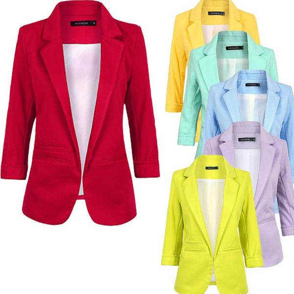 cainikaier casual women blazer candy color cardigan notched collar fashion ladies jacket coat black white blue blaser feminino, White;black
cainikaier casual women blazer candy color cardigan notched collar fashion ladies jacket coat black white blue blaser feminino, White;black