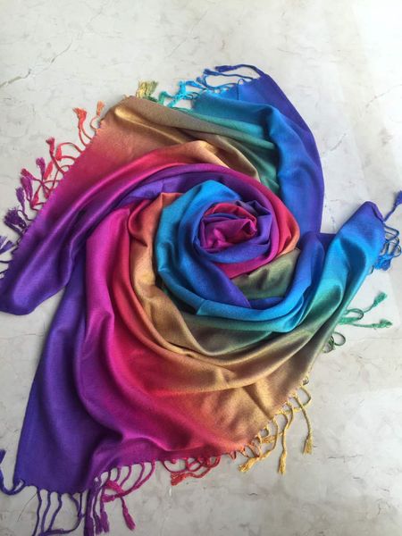 new fashion rainbow women long soft scarf wrap shawl scarves s18101904, Blue;gray
new fashion rainbow women long soft scarf wrap shawl scarves s18101904, Blue;gray