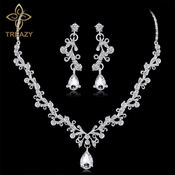 treazy silver plated luxury crystal bridal jewelry sets leaf waterdrop rhinestone necklace earrings prom wedding jewelry sets
treazy silver plated luxury crystal bridal jewelry sets leaf waterdrop rhinestone necklace earrings prom wedding jewelry sets
