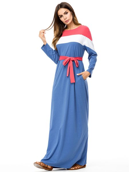 187248 baju muslim loose large size women's dress knit contrast color stitching casual dress arabian robe musulmane de femmes dubai fas, Red
187248 baju muslim loose large size women's dress knit contrast color stitching casual dress arabian robe musulmane de femmes dubai fas, Red