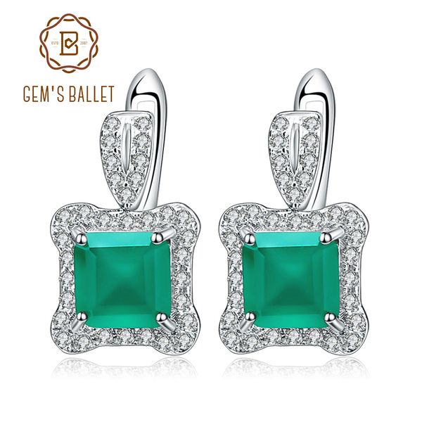 gem's ballet 3.77ct natural green agate gemstone earrings 925 sterling silver vintage stud earrings for women fine jewelry, Golden;silver 
gem's ballet 3.77ct natural green agate gemstone earrings 925 sterling silver vintage stud earrings for women fine jewelry, Golden;silver