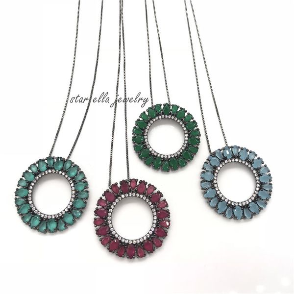 single piece micro pave cz with setting glass stone round loop pendant necklace jewelry, Silver
single piece micro pave cz with setting glass stone round loop pendant necklace jewelry, Silver