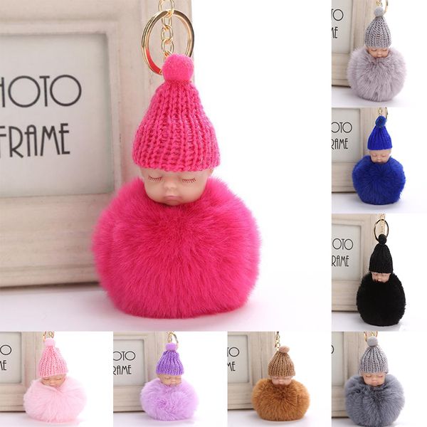 2018 sweet pompom sleeping baby key chain faux rabbit fur pom pon knitted hat baby doll keychain car keyring toy trendy tc180913 100pcs, Black
2018 sweet pompom sleeping baby key chain faux rabbit fur pom pon knitted hat baby doll keychain car keyring toy trendy tc180913 100pcs, Black