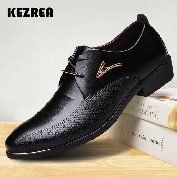 kezrea fashion men dress shoes pointed toe lace up men's business casual shoes brown black leather oxfords big size 38-46
kezrea fashion men dress shoes pointed toe lace up men's business casual shoes brown black leather oxfords big size 38-46