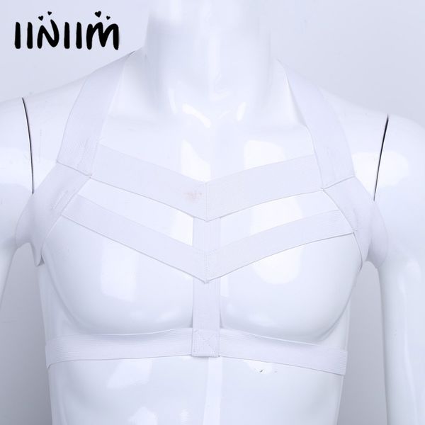 black white men lingerie nylon body chest harness hollow out bondage costume shapers for men's nightclub party wear, Black;brown
black white men lingerie nylon body chest harness hollow out bondage costume shapers for men's nightclub party wear, Black;brown