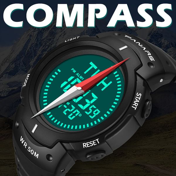 panars men's sport watches compass satch chronograph world time week date led display digital watch male clock man for men, Slivery;brown
panars men's sport watches compass satch chronograph world time week date led display digital watch male clock man for men, Slivery;brown