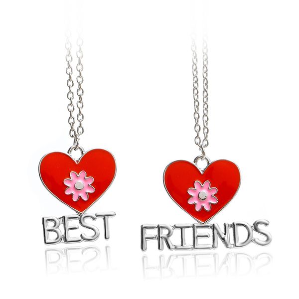 2ps/set red heart enamel bff necklaces for girls friends forever pink flower necklace splice friendship birthday gift students, Silver
2ps/set red heart enamel bff necklaces for girls friends forever pink flower necklace splice friendship birthday gift students, Silver