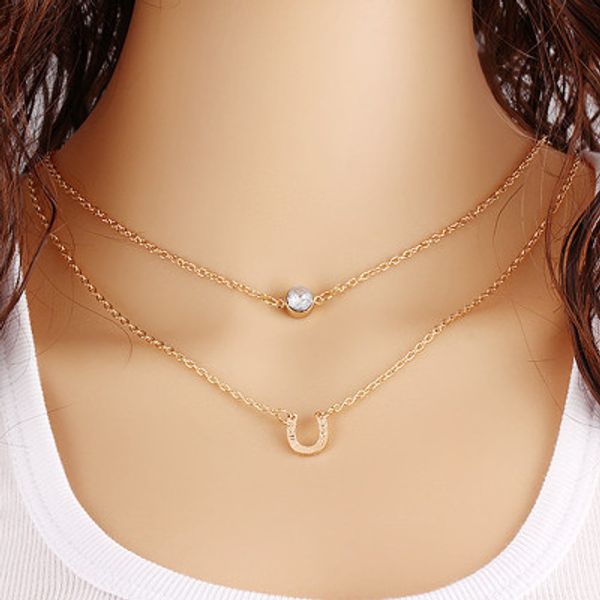 minimalist necklace women fashion jewelry crystal lucky horse hoof chain collares bohemian multilayer necklaces summer wear, Silver
minimalist necklace women fashion jewelry crystal lucky horse hoof chain collares bohemian multilayer necklaces summer wear, Silver