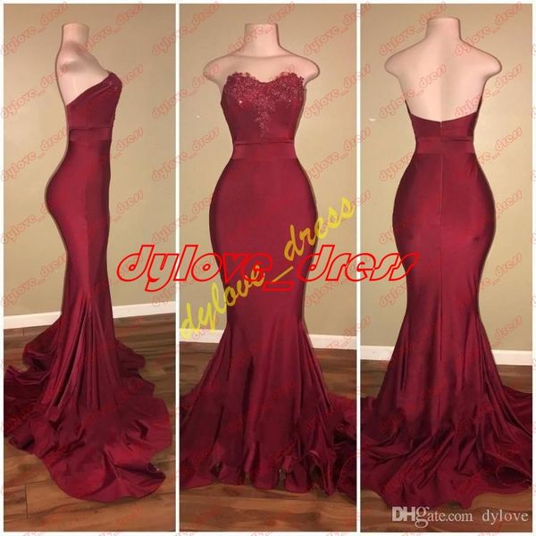2018 burgundy prom dress evening party robe de soiree mermaid prom dresses, Black
2018 burgundy prom dress evening party robe de soiree mermaid prom dresses, Black