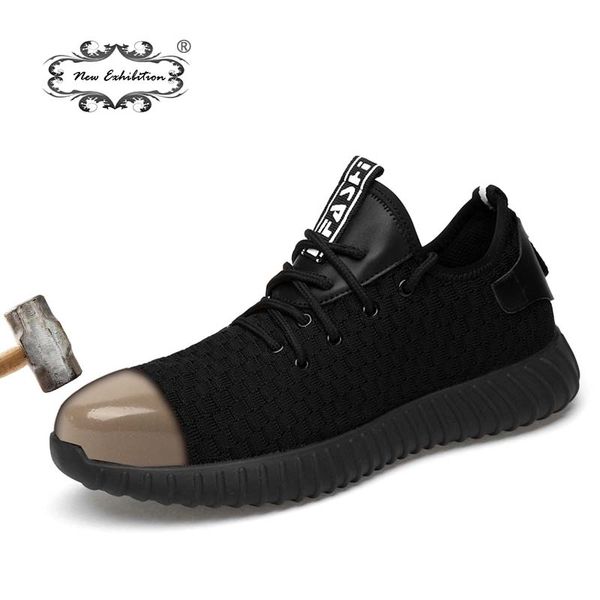 new exhibition men fashion safety shoes breathable flying woven anti-smashing steel toe caps anti-piercing fiber mens work shoes, Black
new exhibition men fashion safety shoes breathable flying woven anti-smashing steel toe caps anti-piercing fiber mens work shoes, Black