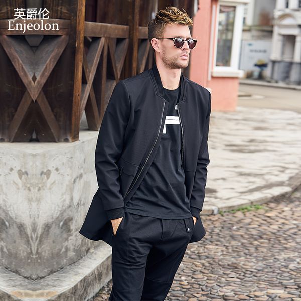 enjeolon brand new long bomber jackets coat men fall black solid mens long jcaket coats male stand collar jacket coat men jk0463, Black;brown
enjeolon brand new long bomber jackets coat men fall black solid mens long jcaket coats male stand collar jacket coat men jk0463, Black;brown