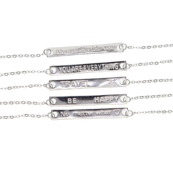 fashion engraved bar shape pendant necklace with letter stamp women wedding necklace for party gift, Silver
fashion engraved bar shape pendant necklace with letter stamp women wedding necklace for party gift, Silver