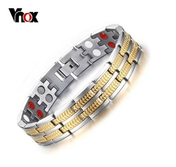 vnox healthy care magnet bracelet for men jewelry with negative ions germanium infrared, Golden;silver
vnox healthy care magnet bracelet for men jewelry with negative ions germanium infrared, Golden;silver
