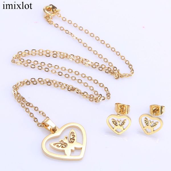 imixlot golden butterfly heart jewelry set women fashion necklace/earrings accessories wedding engagement dating, Silver
imixlot golden butterfly heart jewelry set women fashion necklace/earrings accessories wedding engagement dating, Silver
