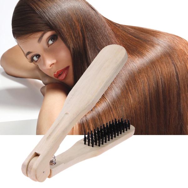 professional wooden hairdressing comb double brushes v type straight hair brush anti-static hair straightener tool hairbrushes, Silver
professional wooden hairdressing comb double brushes v type straight hair brush anti-static hair straightener tool hairbrushes, Silver