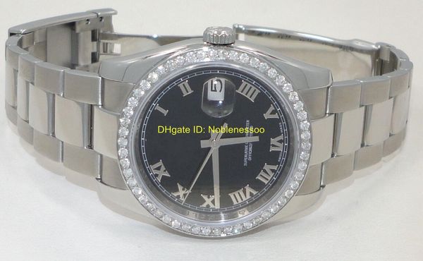 Wristwatch Mens Watch 41MM BLACK ROMAN DIAL DIAMOND BEZEL Ref# 116234 116234 Men's Asia 2813 Automatic Mechanical Men's Watche
Wristwatch Mens Watch 41MM BLACK ROMAN DIAL DIAMOND BEZEL Ref# 116234 116234 Men's Asia 2813 Automatic Mechanical Men's Watche