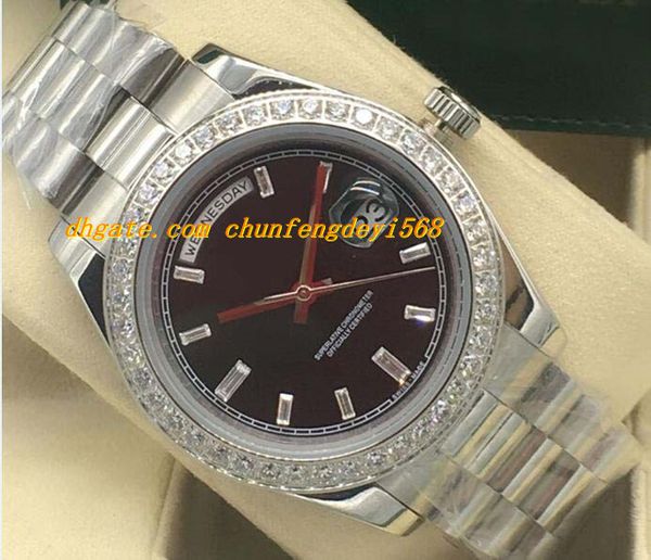 luxury watches 4 style diamond bezel mens 18k white gold diamond dial 41mm automatic fashion brand men's watch wristwatch, Slivery;brown
luxury watches 4 style diamond bezel mens 18k white gold diamond dial 41mm automatic fashion brand men's watch wristwatch, Slivery;brown