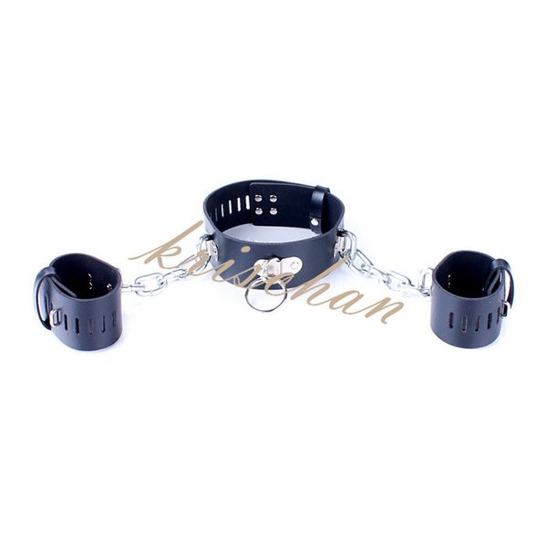collar black chain handcuffs metal leather lockable heavy bondage gear slave positioning fetish shipping shackles
collar black chain handcuffs metal leather lockable heavy bondage gear slave positioning fetish shipping shackles