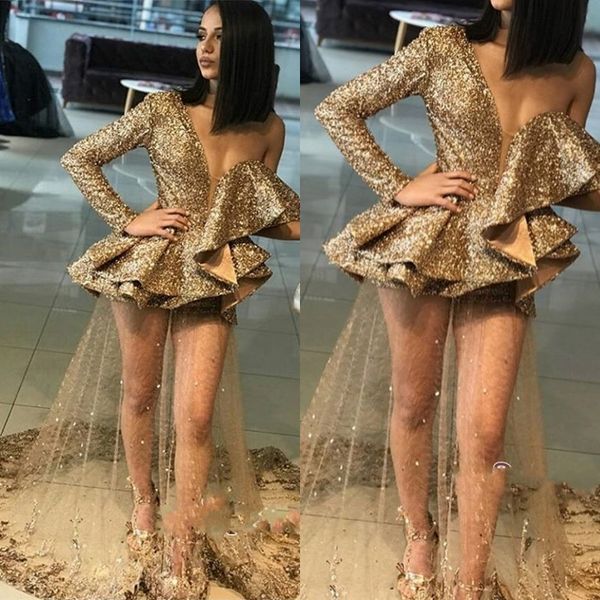 gold one shoulder prom dresses ruffles peplum sequined evening dress see through sequins appliques women formal cocktail gowns, Black
gold one shoulder prom dresses ruffles peplum sequined evening dress see through sequins appliques women formal cocktail gowns, Black